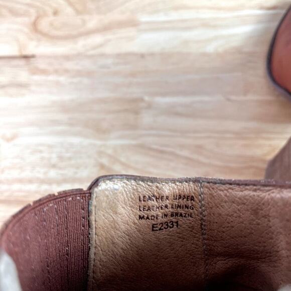 Madewell Boots Womens 7.5 Brown The Ryan Chelsea Leather Stacked Heel E2331 - Picture 8 of 15